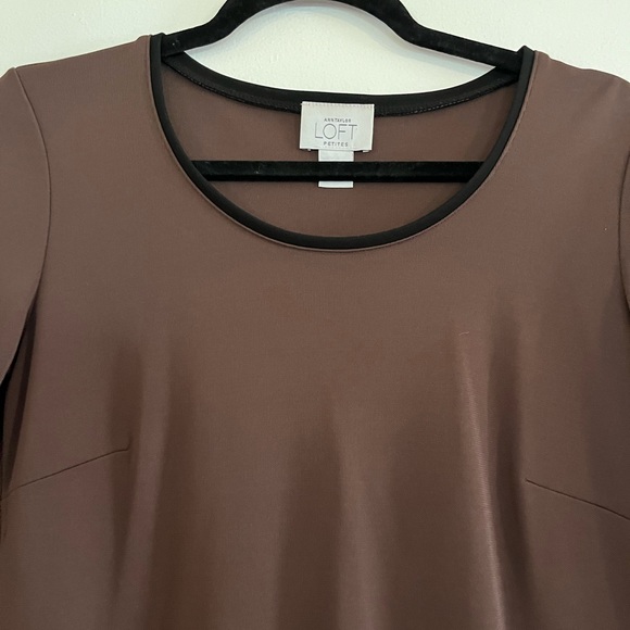 Ann Taylor Loft Petites Size Small Brown Blouse - Picture 3 of 5